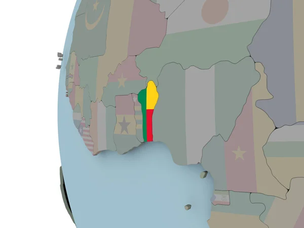 Benin Embedded Flag Political Globe Illustration — Stock Photo, Image