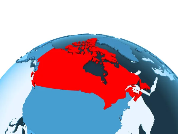 바다와 세계에 빨간색으로 캐나다의 일러스트 — 스톡 사진