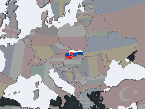 Slovakia Political Globe Embedded Flag Illustration — Stock Photo, Image