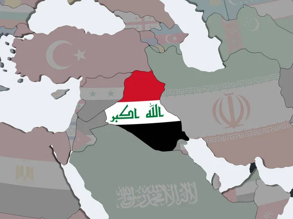 Iraq Political Globe Embedded Flag Illustration — Stock Photo, Image