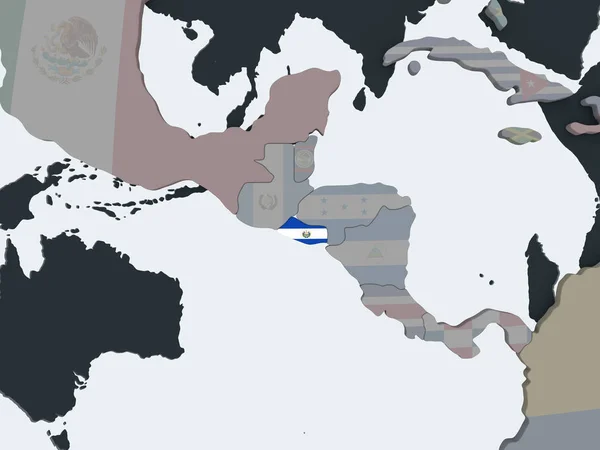 Salvador Political Globe Embedded Flag Illustration — Stock Photo, Image