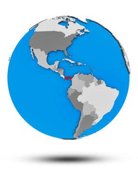 Panama beyaz arka plan üzerinde izole gölge ile siyasi dünya üzerinde. 3D çizim.