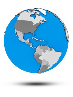 Jamaika beyaz arka plan üzerinde izole gölge ile siyasi dünya üzerinde. 3D çizim.