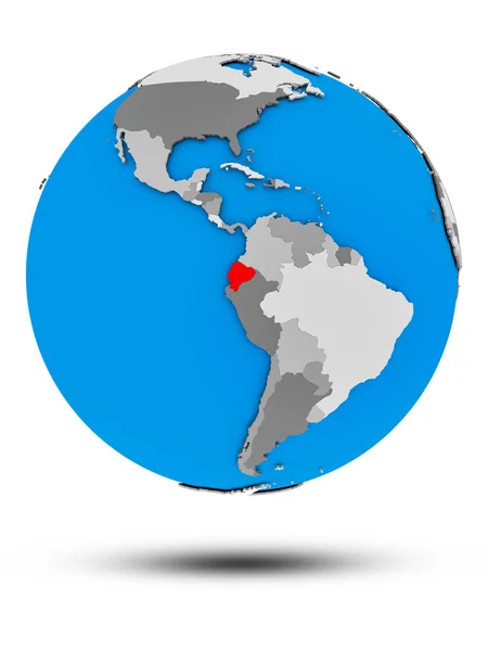Ecuador Political Globe Shadow Isolated White Background Illustration — Stock Photo, Image