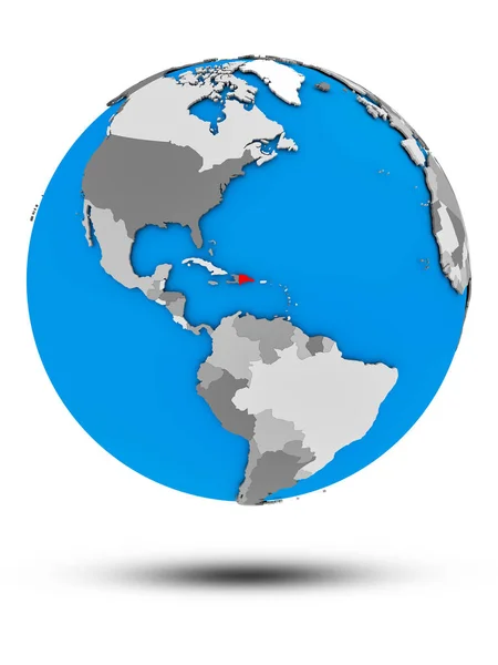 Доминиканская Республика Политическом Глобусе Тенью Изолированы Белом Фоне Иллюстрация — стоковое фото