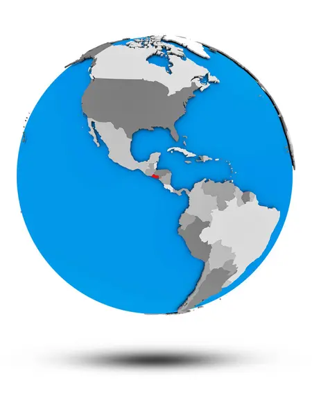 Ель Сальвадор Політичні Земної Кулі Тінню Ізольовані Білому Тлі Ілюстрація — стокове фото
