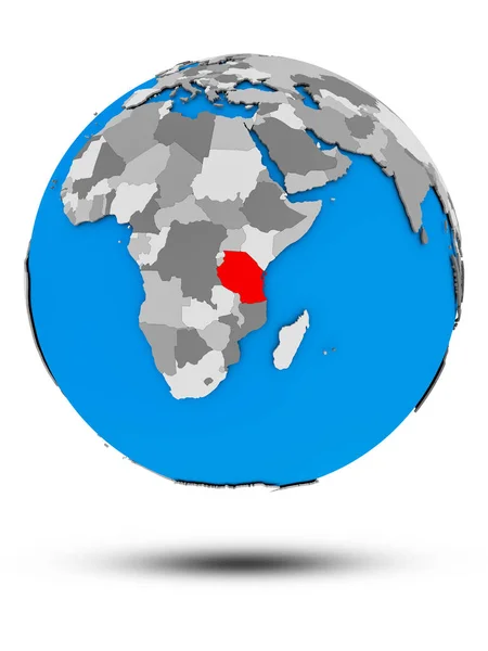 Τανζανίας Σχετικά Την Πολιτική Σφαίρα Σκιά Που Απομονώνονται Λευκό Φόντο — Φωτογραφία Αρχείου