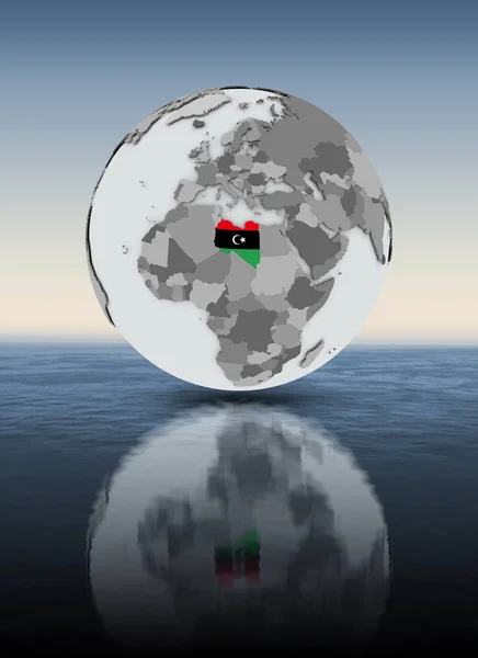 利比亚国旗上的地球上的水 — 图库照片