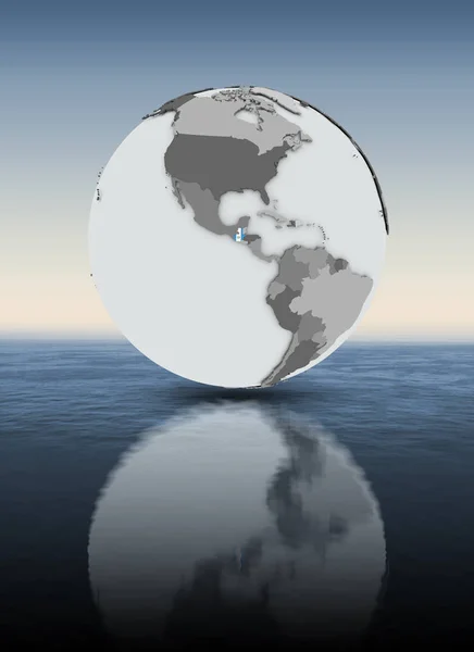 Guatemala Mit Flagge Auf Globus Über Wasser Illustration — Stockfoto