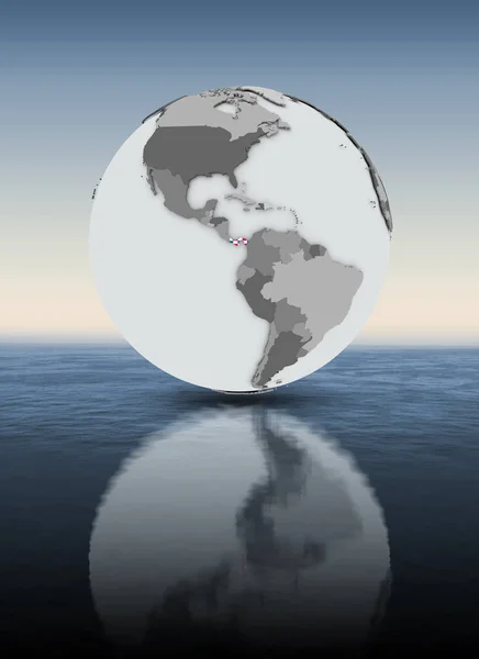 Panama Mit Flagge Auf Globus Über Wasser Illustration — Stockfoto