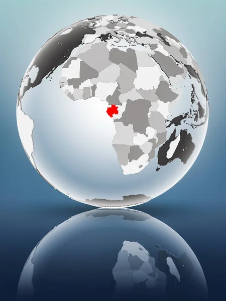 Gabon Globe Translucent Oceans Shiny Surface Illustration — Stock Photo, Image