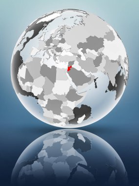 Yarı saydam okyanus parlak yüzeyi ile Jordan dünya üzerinde. 3D çizim.