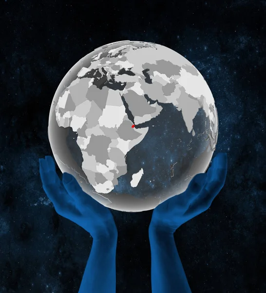 Джибутійський Напівпрозорі Globe Руках Просторі Ілюстрація — стокове фото