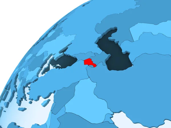 Armenia Red Blue Model Political Globe Transparent Oceans Illustration — Stock Photo, Image