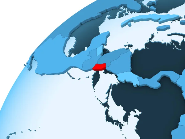 Salvador Kırmızı Mavi Model Şeffaf Okyanuslar Ile Siyasi Dünya Üzerinde — Stok fotoğraf