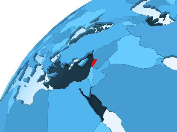 Liban Czerwonego Niebieski Model Globus Polityczny Przezroczystym Oceanów Ilustracja — Zdjęcie stockowe