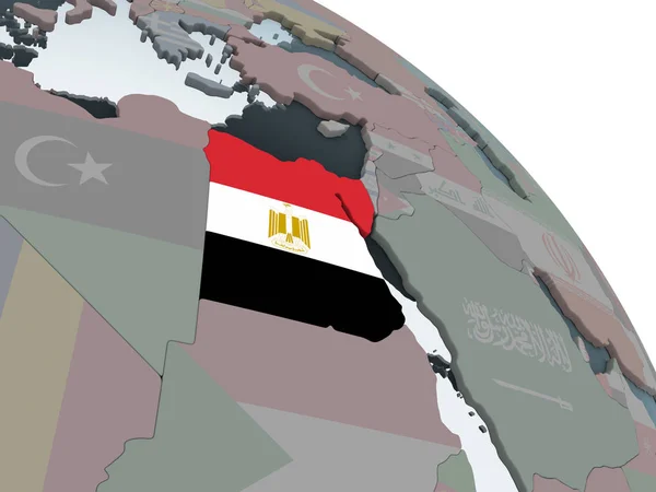 Egypt Political Globe Embedded Flag Illustration — Stock Photo, Image