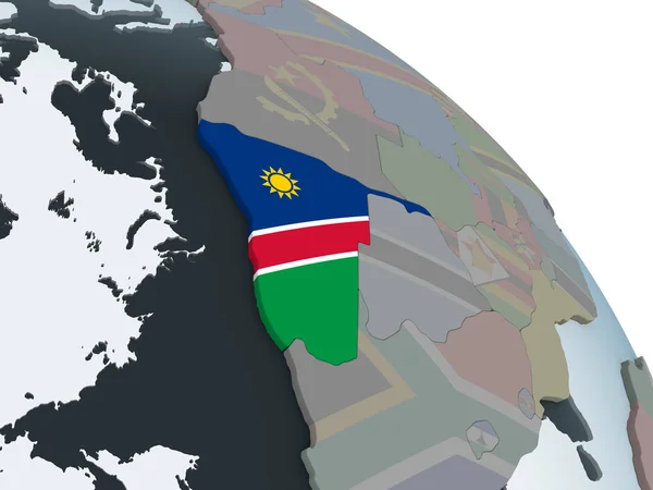 Намибия Политическом Глобусе Встроенным Флагом Иллюстрация — стоковое фото