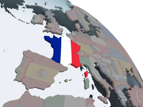 France Political Globe Embedded Flag Illustration — Stock Photo, Image