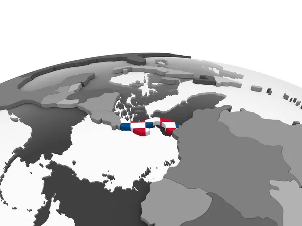 Panama Sur Globe Politique Gris Avec Drapeau Intégré Illustration — Photo