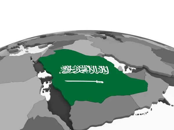 플래그로 세계에 사우디 아라비아 일러스트 — 스톡 사진