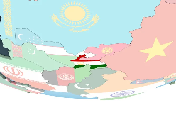 플래그로 세계에 키스탄입니다 일러스트 — 스톡 사진