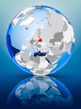 Belarus siyasi dünya ayakta yansıtıcı yüzeyi tarih. 3D çizim.