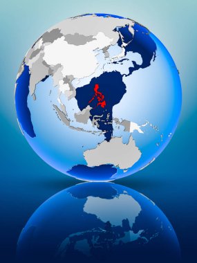 Türkiye siyasi dünya ayakta yansıtıcı yüzeyi tarih. 3D çizim.