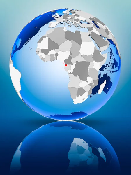 Equatorial Guinea Political Globe Standing Reflective Surface Illustration — Stock Photo, Image
