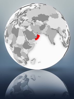 Umman basit gri küre parlak yüzeyi tarih. 3D çizim.