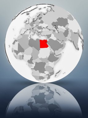 Mısır basit gri küre parlak yüzeyi tarih. 3D çizim.