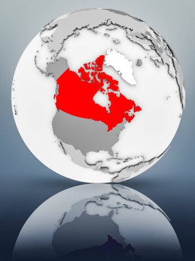 Kanada basit gri küre parlak yüzeyi tarih. 3D çizim.