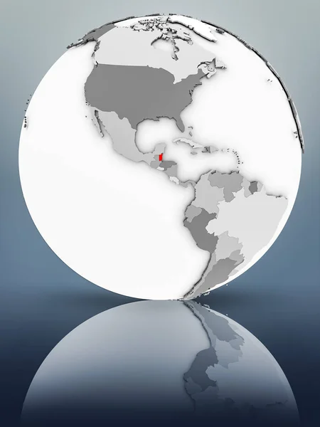 Belize Prosty Szary Globus Błyszczącą Powierzchnię Ilustracja — Zdjęcie stockowe