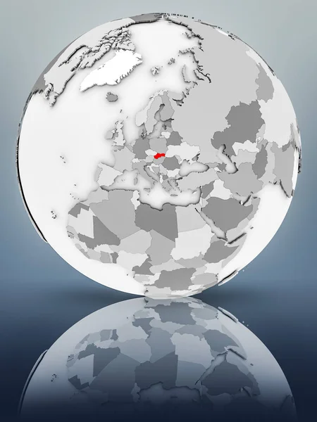 Słowacja Prosty Szary Globus Błyszczącą Powierzchnię Ilustracja — Zdjęcie stockowe