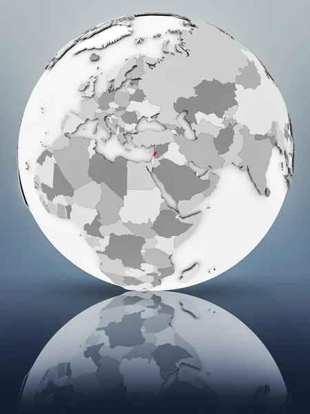 Lebanon Simple Gray Globe Shiny Surface Illustration — Stock Photo, Image