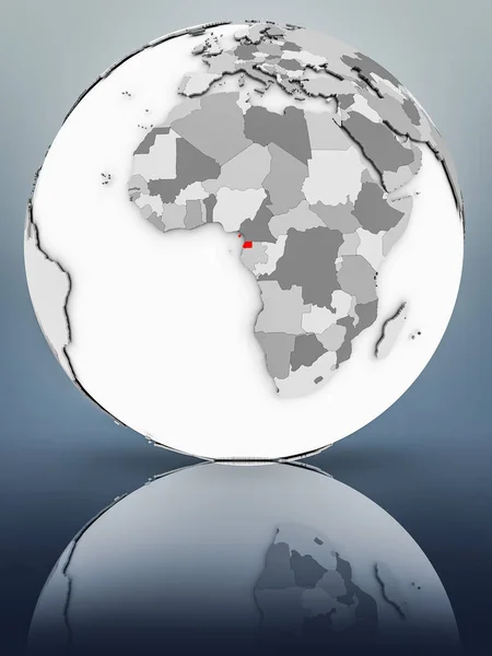 Екваторіальна Гвінея Простий Сірий Глобусом Блискучі Поверхні Ілюстрація — стокове фото