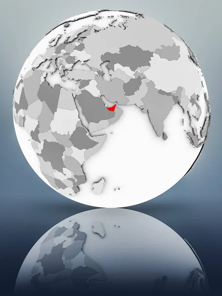 Єднані Арабські Емірати Простий Сірий Глобусом Блискучі Поверхні Ілюстрація — стокове фото