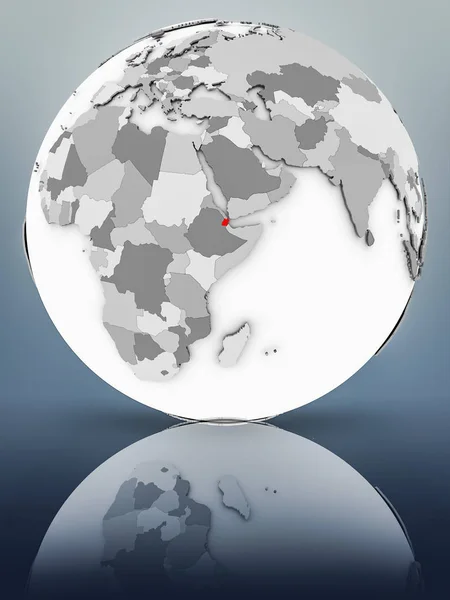 Джибутійський Простий Сірий Глобусом Блискучі Поверхні Ілюстрація — стокове фото