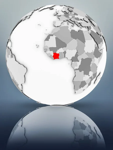 Кот Івуар Простий Сірий Глобусом Блискучі Поверхні Ілюстрація — стокове фото