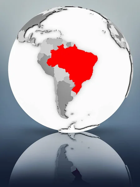 Brasil Globo Gris Simple Superficie Brillante Ilustración —  Fotos de Stock