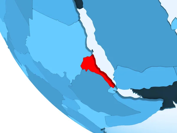 Eritrea Rött Blå Politiska Jordglob Med Öppet Hav Illustration — Stockfoto