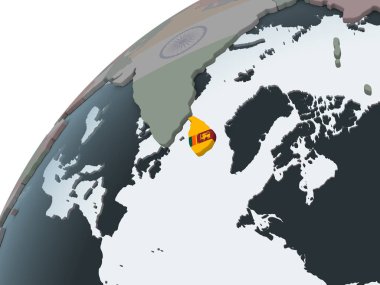 Sri Lanka katıştırılmış bayrak ile siyasi dünya üzerinde. 3D çizim.