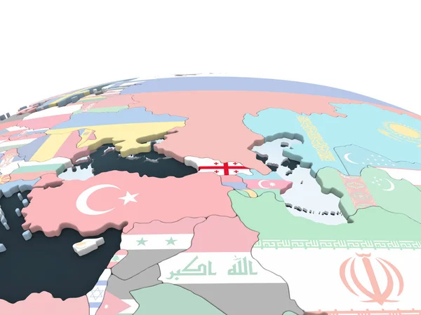 埋め込みフラグと明るい政治世界のジョージア イラストレーション — ストック写真