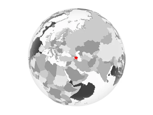 Azerbaijan Highlighted Red Grey Political Globe Transparent Oceans Illustration Isolated — Stock Photo, Image