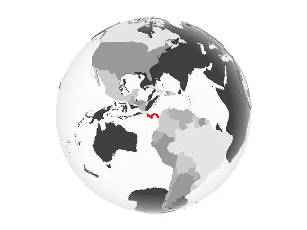 Panama Highlighted Red Grey Political Globe Transparent Oceans Illustration Isolated — Stock Photo, Image