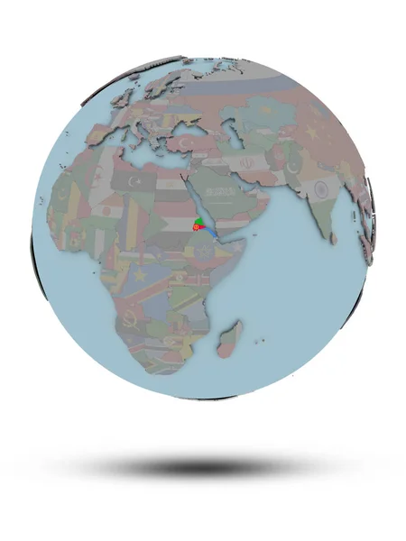 白い背景で隔離の影政治世界の国旗とエリトリア イラストレーション — ストック写真