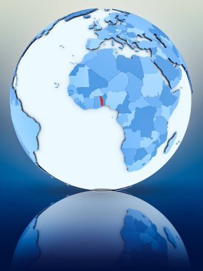 Togo mavi küre yansıtıcı yüzeyi tarih. 3D çizim.