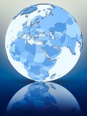 Lübnan mavi küre yansıtıcı yüzeyi tarih. 3D çizim.