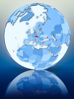 Çek Cumhuriyeti mavi küre yansıtıcı yüzeyi tarih. 3D çizim.