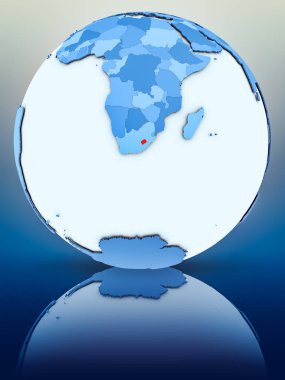 Lesotho mavi küre yansıtıcı yüzeyi tarih. 3D çizim.